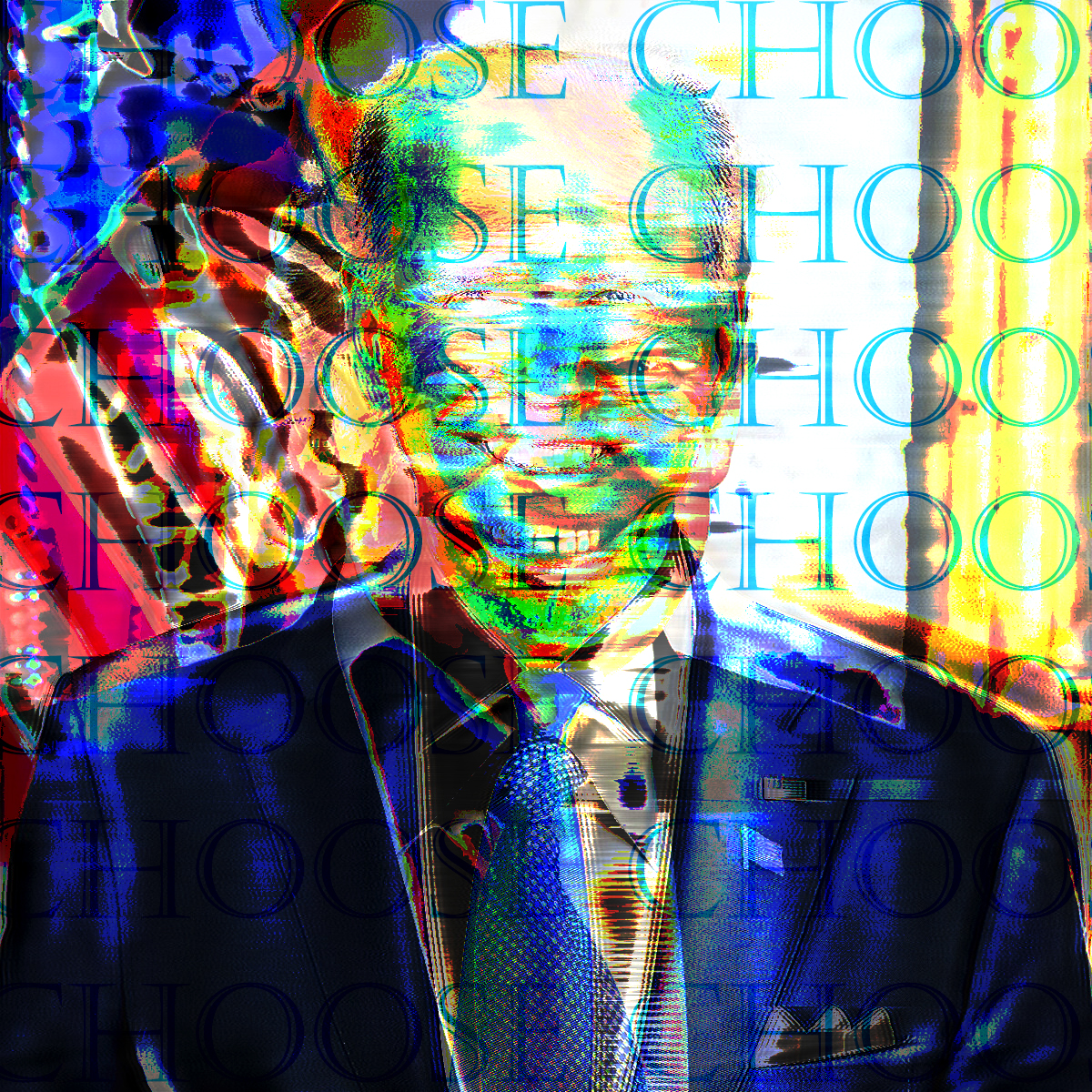 distorted Photo Trump and Biden overlayed